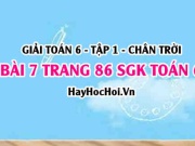 Giải bài 7 trang 86 Toán 6 Tập 1 SGK Chân trời sáng tạo